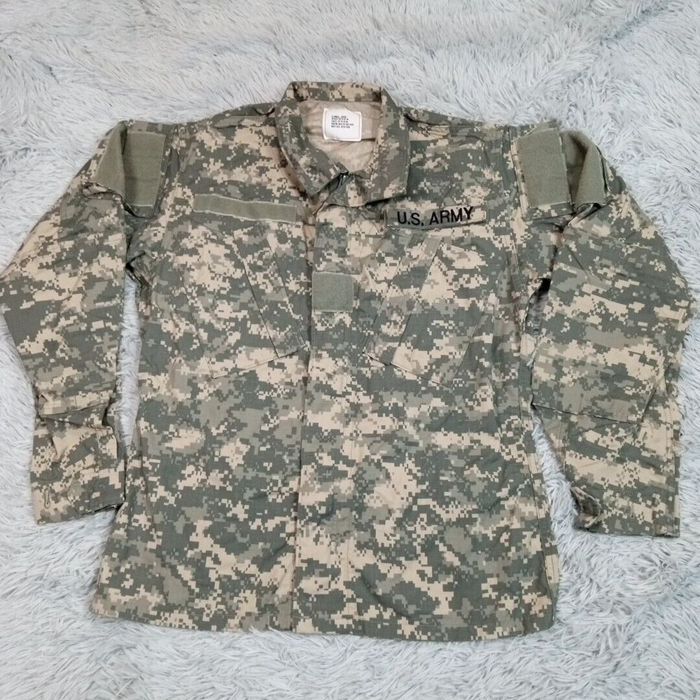 U.S. Army Jacket Mens Green Digital Camo XS Pockets Coat Insect‎ Guard Repellent